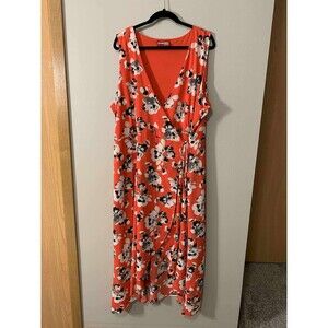 Womens 3xl Downinton Studio Wrap Dress B&W & Red xxxl